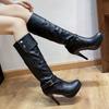 Fashion 9CM Sexy Thigh High Boots Women Autumn Winter Elastic Leather Knee-High Boot For Women Black Heels Fetish Long Shoes Large Size