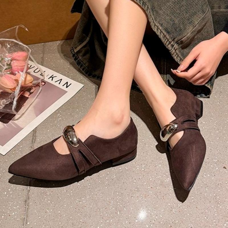 Pointed Toe Flats Women Loafers Shoes Woman Sandals 2025 Summer Designer Brand Shoes Sexy Office Suede New Zapatillas De Mujer