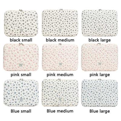 Maple Leaf Fluffy Padded Bag Embroidery Puffy Protective Case Shockproof Cute Quilted Laptop Sleeve Computer Storage Bag