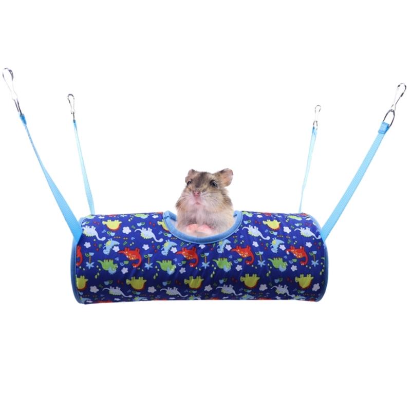 Small Animal Tunnel Hammock House Playtube Tunnel Toy Hamster Cage Hanging Tunnel Hideout Bedding Habitat for Chipmunk