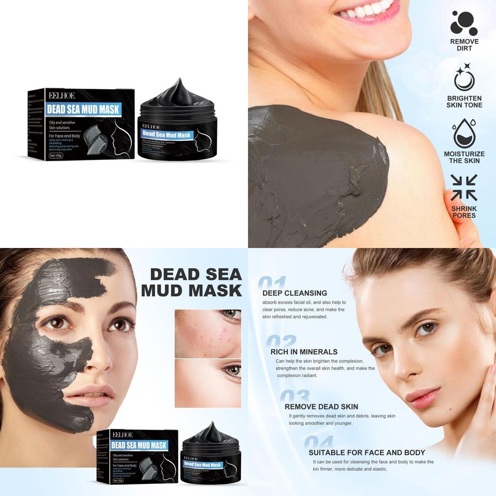 Eelhoe Dead Sea Mud Cleansing Mask Hydrating Deep Cleanser For Pores And Blackheads