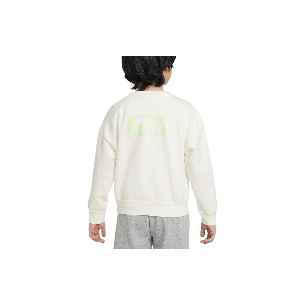 Nike Sportswear Solid Color Crew Neck Casual Long Sleeve Kids tops Sail HF7128-133