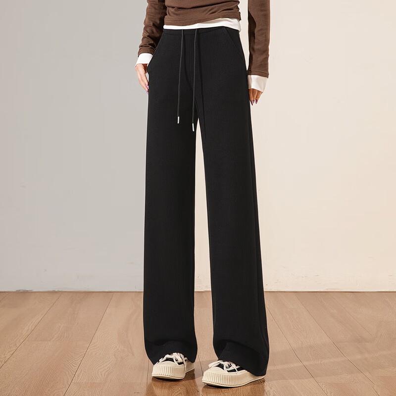 Women's High-Waist Drawstring Wide-Leg Casual Pants