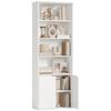Bookshelf - HOMCOM - 4 Compartments - Book Storage Furniture - 59x29x180 Cm - White