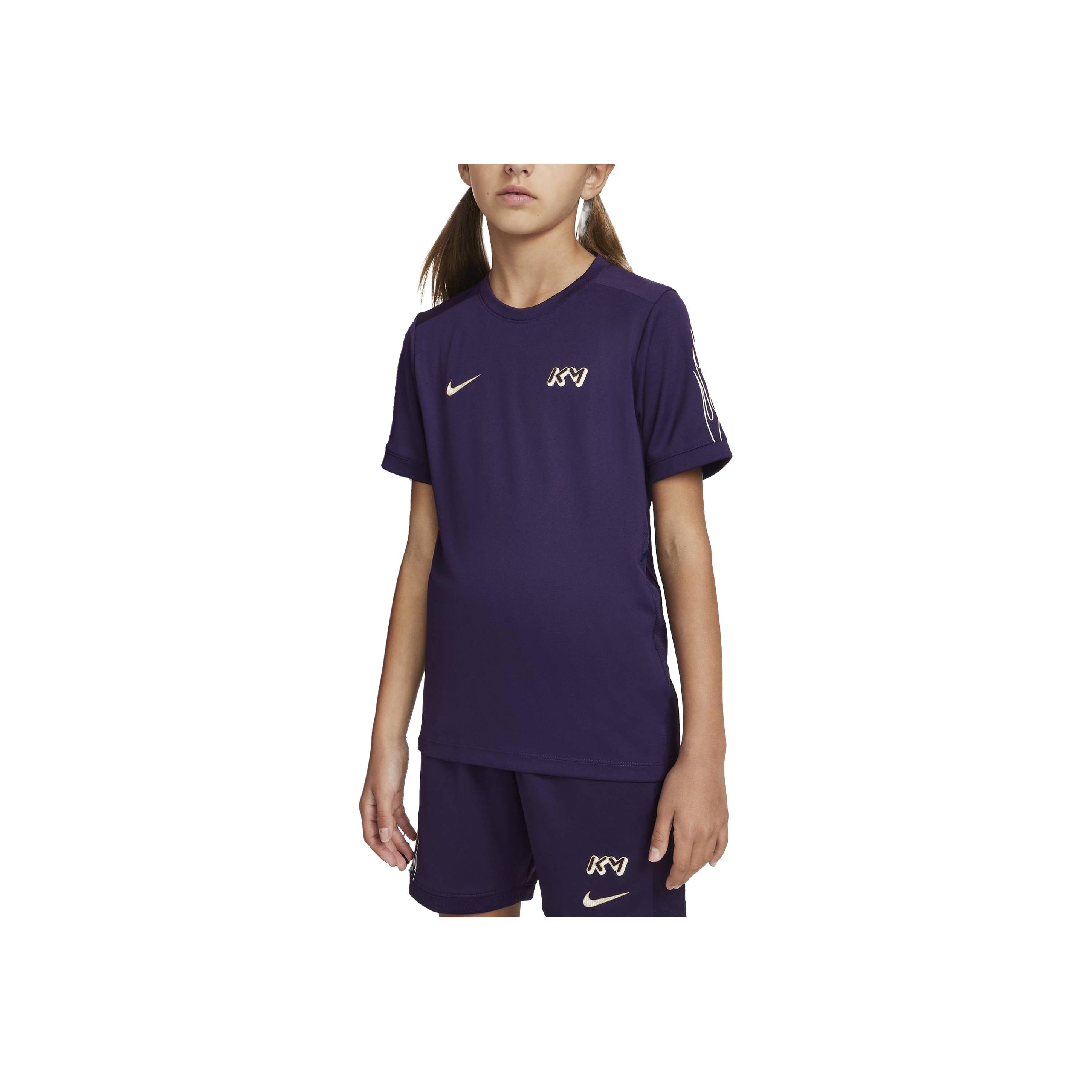 

Nike Kylian Mbappé Dri-Fit Academy Легкая Трикотажная Сетка Быстросохнущая Футболка с Коротким Рукавом для Футбола Детская Майка HQ3688-585 S