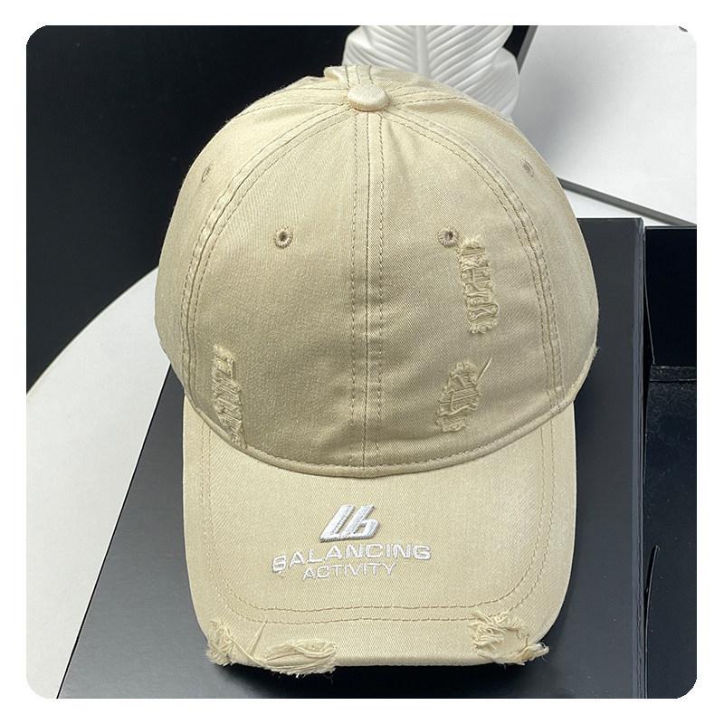 Spring And Summer American Retro Ripped Baseball Caps, Men'S And Women'S Embroidered Peaked Caps, Sunshade, Showing A Small Tide