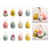 3 Pieces Handmade Felt Easters Eggs for Holiday Decoration Easters Tree Hanging Ornament Colorful Basket Stuffer Fillers