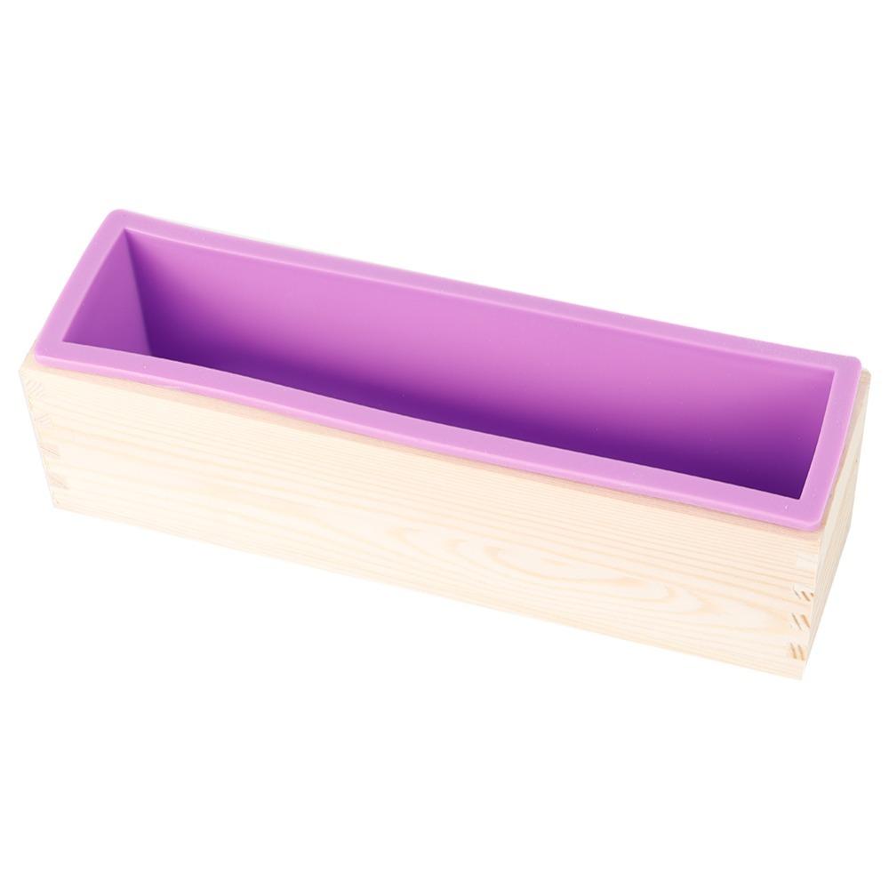 900ML Rectangle Soap Mold Flexible Silicone DIY Tool Flexible Chocolate Mold Making Craft Soap фиолетовый