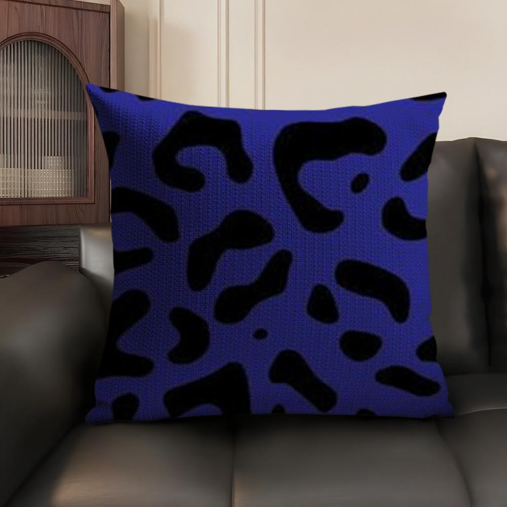 Leopard Print Cushion Cover Natural Linen Organic Fabric DoubleSided Printing Sofa Home Decor Breathable Environmentally