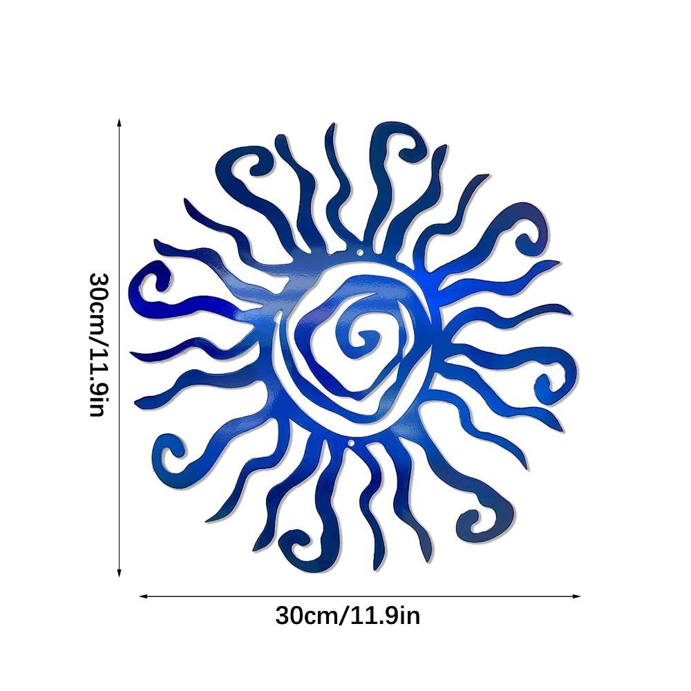 Arte de Hierro Pintado a Mano Arte de Pared Metálico 11.81 pulgadas Escultura de Pared Decoración de Sol Espiral Decoración de Granja