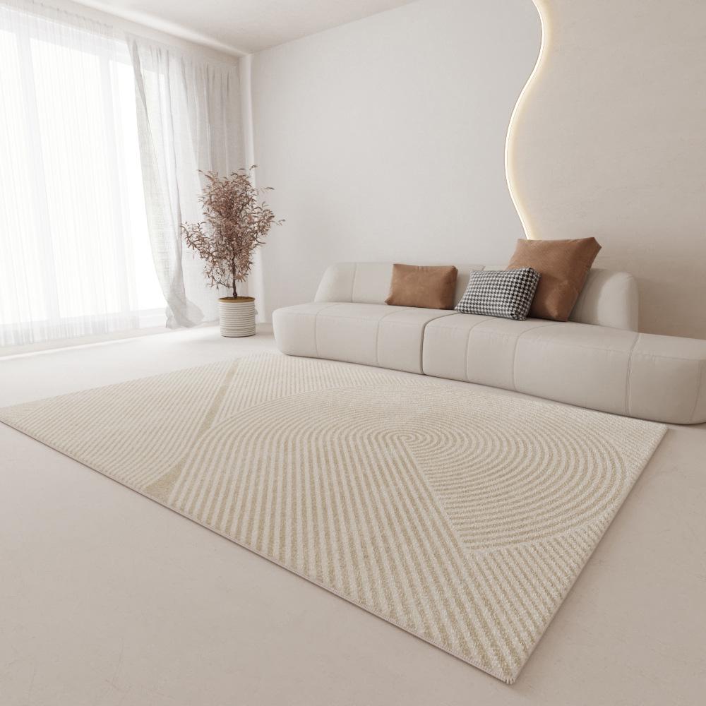 Cream Plush Non-Slip Luxury Living Room Carpet - Dirt-Resistant and Easy Care, 2024 Edition.