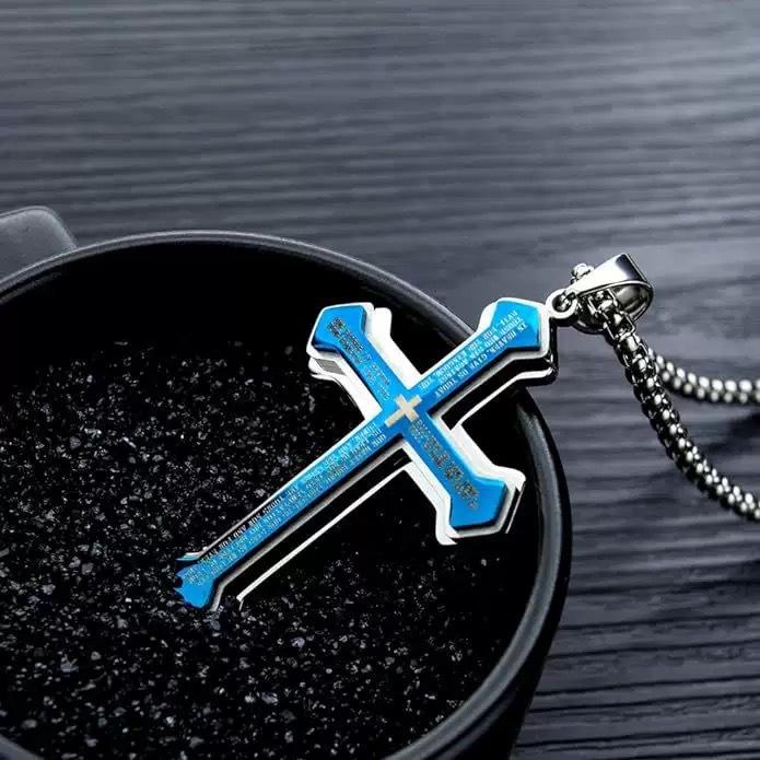 European and American Men's Fashionable Three-layer Cross Necklace Jewelry
