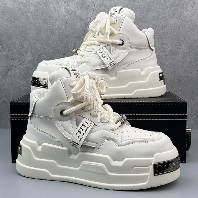 Męskie Sneakersy na Kostkę 2025: Jesienne Buty na Grubej Podeszwie, Podwyższające Wzrost, Niszowy Design, Modne i Wszechstronne Trendsetterskie Buty