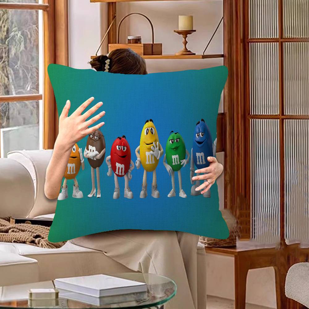 M&Ms Chocolate Office Cushion Pillowcase Car Cushion Cover45X45Cm Lumbar Pillowcase Sofa Pillowcover