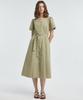 Manavis Seven V-Neck Shirt Dress [Light Khaki]