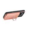 For iPhone 17 Pro Case with Card Holder Kickstand Leather + TPU + PC Phone Cover