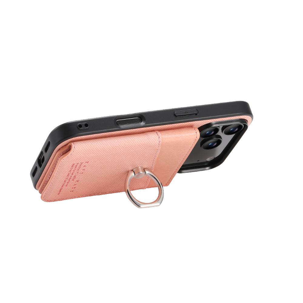 For iPhone 17 Pro Case with Card Holder Kickstand Leather + TPU + PC Phone Cover