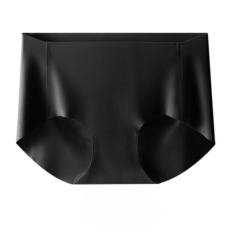 

Women s Summer Sexy Antibacterial Ice Silk Cotton Crotches Quick Dry One Piece Type Light Permeable Briefs M чёрный