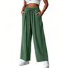 Womens High-Waisted Wide Leg Pants With Drawstring Waist Loose Fit Casual Trousers 2026