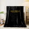 Bible Verse Print Dark Style Throw Blanket  Printed Blanket for Living Room Bed Couch lunch break Soft Cozy Blanket for Friend's festival Gift