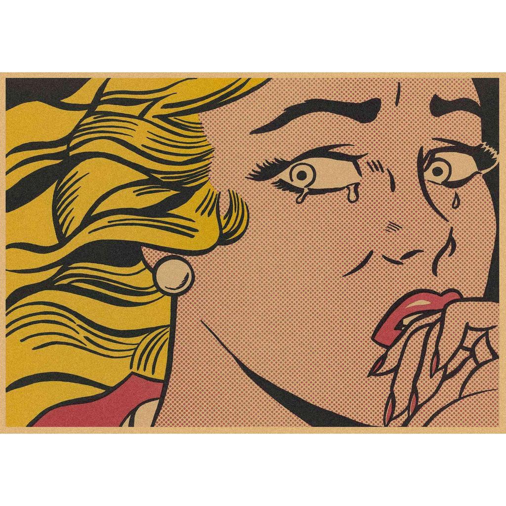 Roy Lichtenstein Pop Art Retro Kraftový plakát pro bar nebo kavárnu Nástěnná dekorace 357