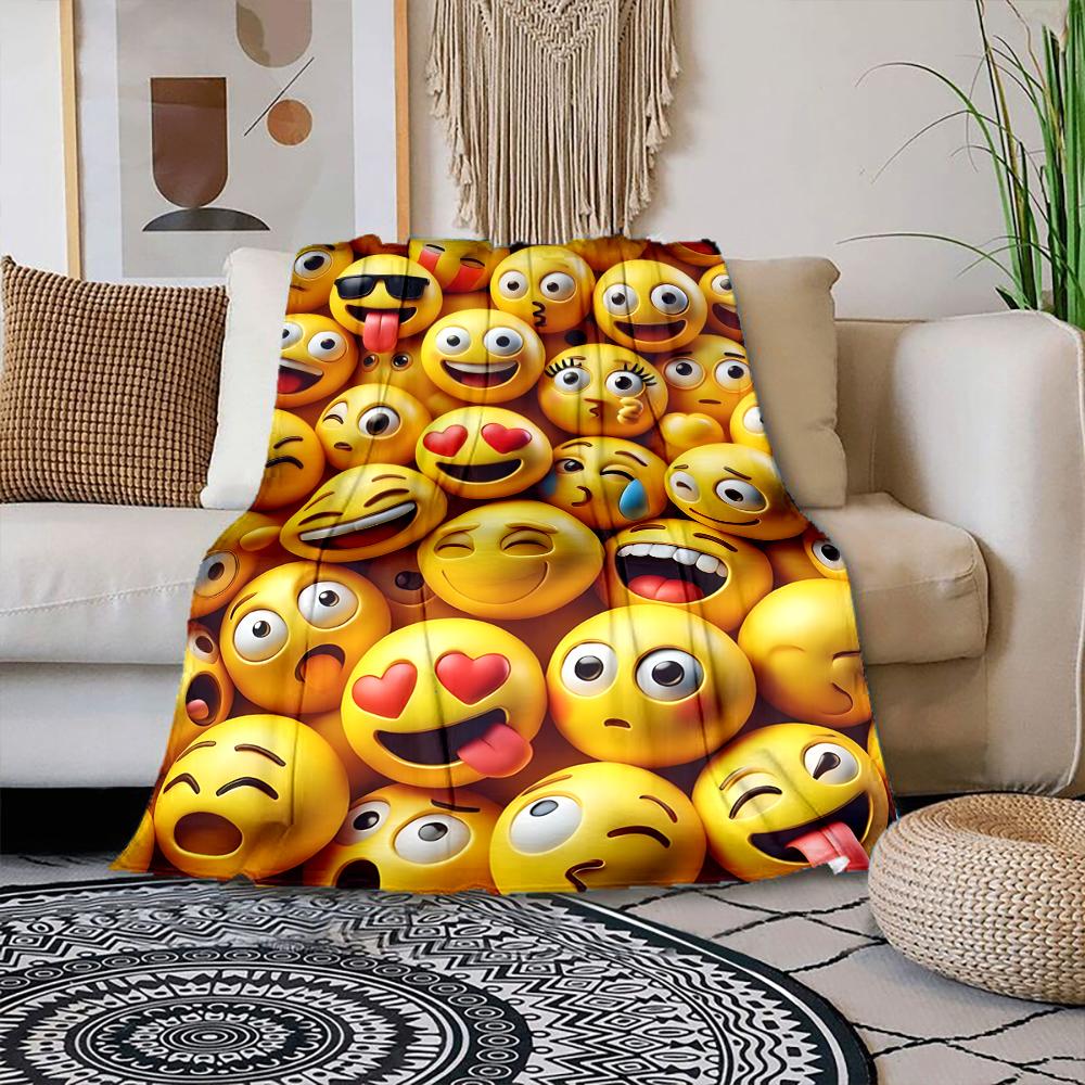 

Multiple sizes Many yellow emojis gathered Print Blanket Warm Soft Suitable for All Seasons for Home Sofa Travel Camping Picnics 75x90cm
