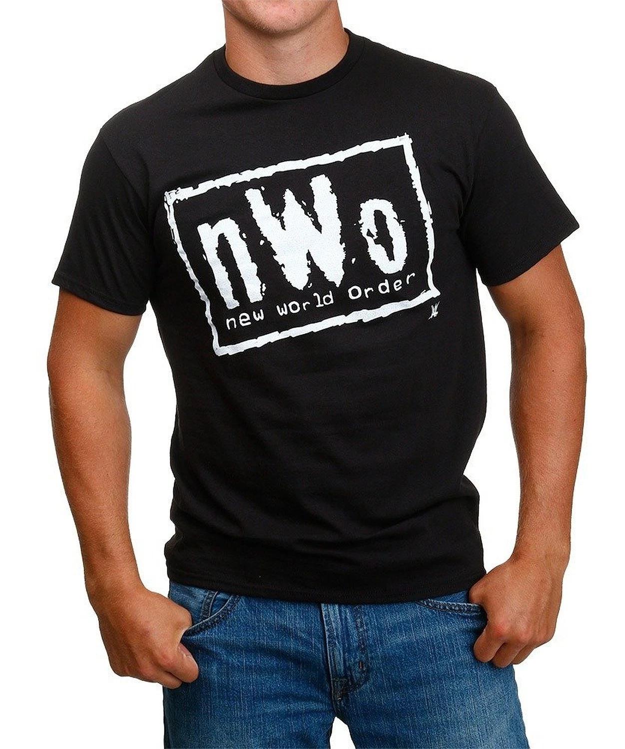 WWE New World Order - NWO Adult 100% Cotton T-shirt Mens Tees Top - Licensed Pro Wrestling WWF WCW Tee 4XL