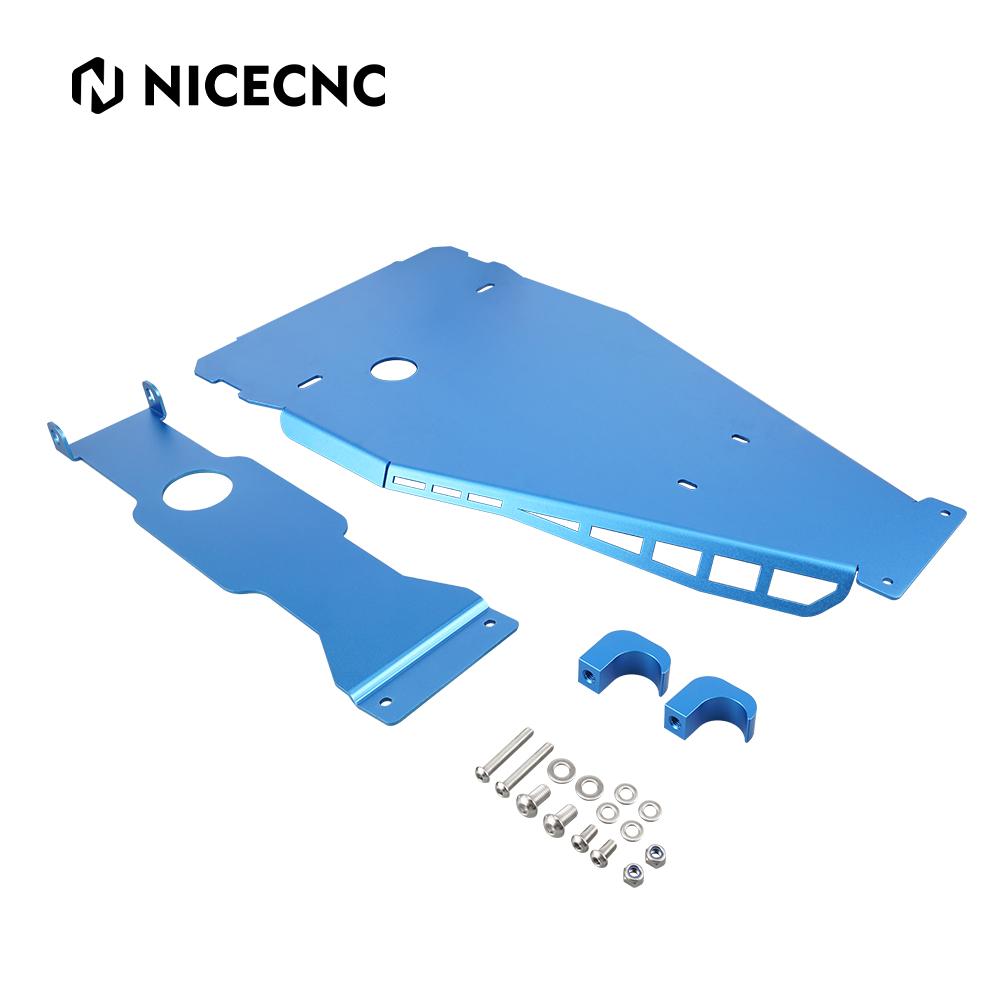 NICECNC Full Chassis Skid Plate Swing Arm Guard Protector For Yamaha YFZ450R 2009-2024 Billet Frame Engine Chassis Protection синий