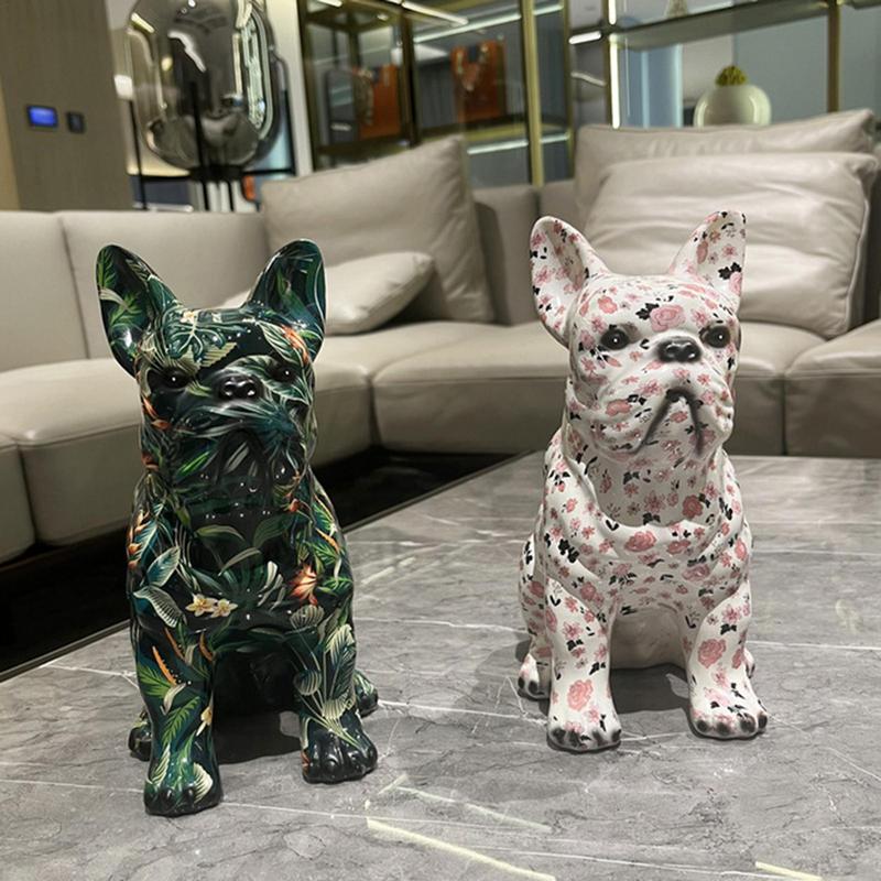 Colorful Dog Statue French Bulldog Home Decorations The Nordical Graffiti Animal Statue Decorative Figurines Gift For Dog Lovers