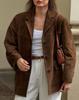 European and American Women's Imitation Suede Suit Jacket Autumn and Winter Retro Casual Jacket Women's Loose Korean Version