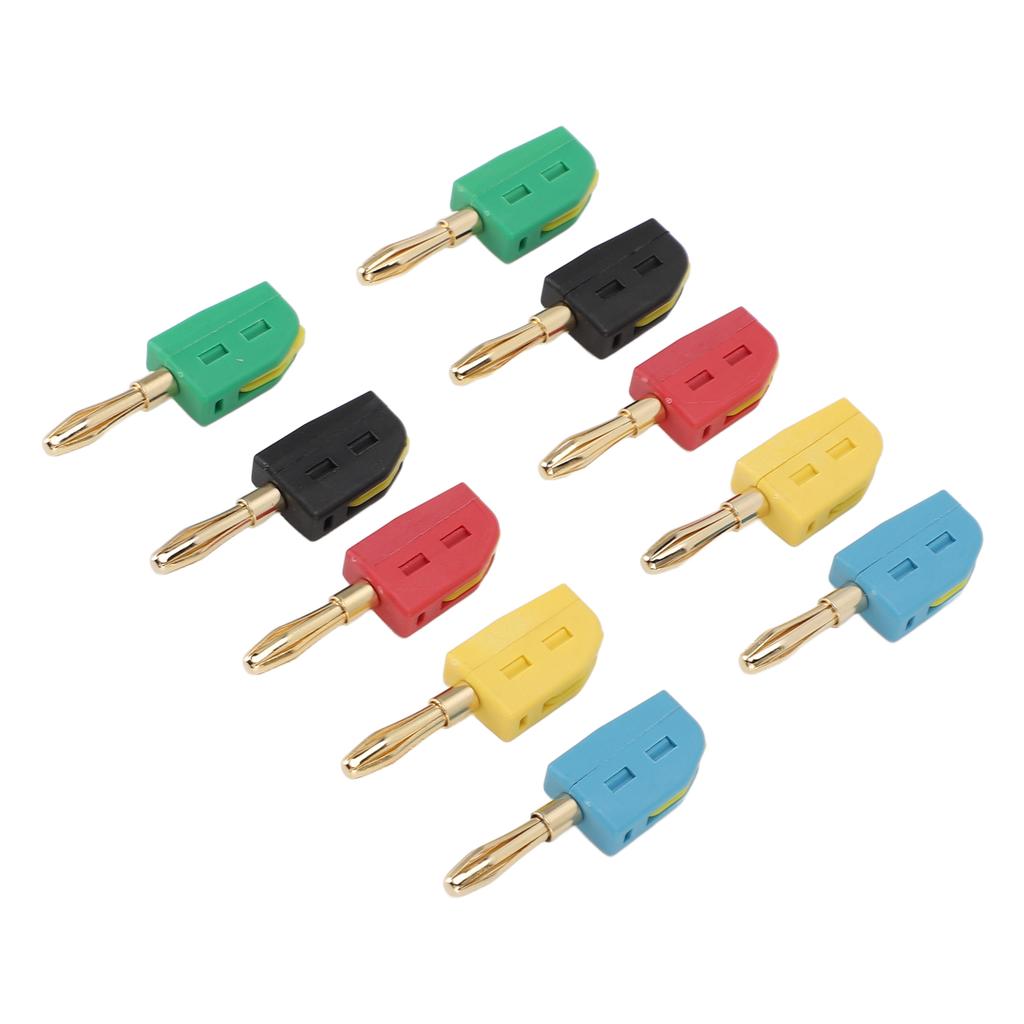 10 Pcs 4mm Banana Plug 32A Gold Plated Brass Quick Connect Banana Connector for Testing Equipment