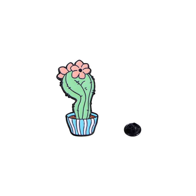 4 Styles Sexy Buttocks Cactus Potted Enamel Brooches Creative Ass Potting Plant Flower Pins For Backpack Clothes Jewlery
