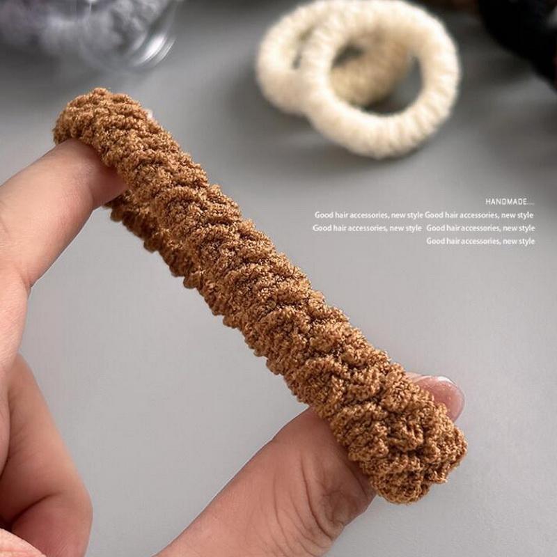 6pcs/set Simple Thick Stripe Hair Rubber Bands For Women High Elastic Black Hair Tie Girls Ponytail Holder Hair Rope Scrunchie