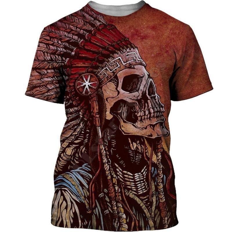 

Нова чоловіча футболка з коротким рукавом з цифровим 3D-принтом у стилі татуювання вікінгів 6XL