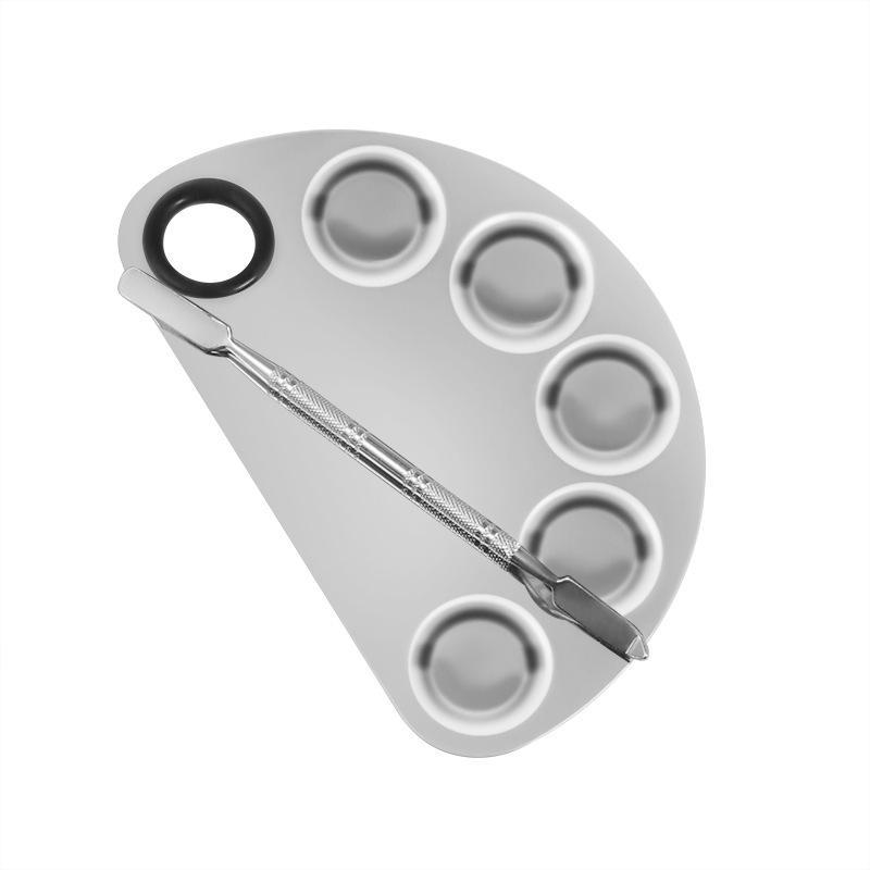 Mixer de machiaj din oțel inoxidabil Paleta de mixer pentru fard de pleoape pentru oje pentru arta unghiilor.