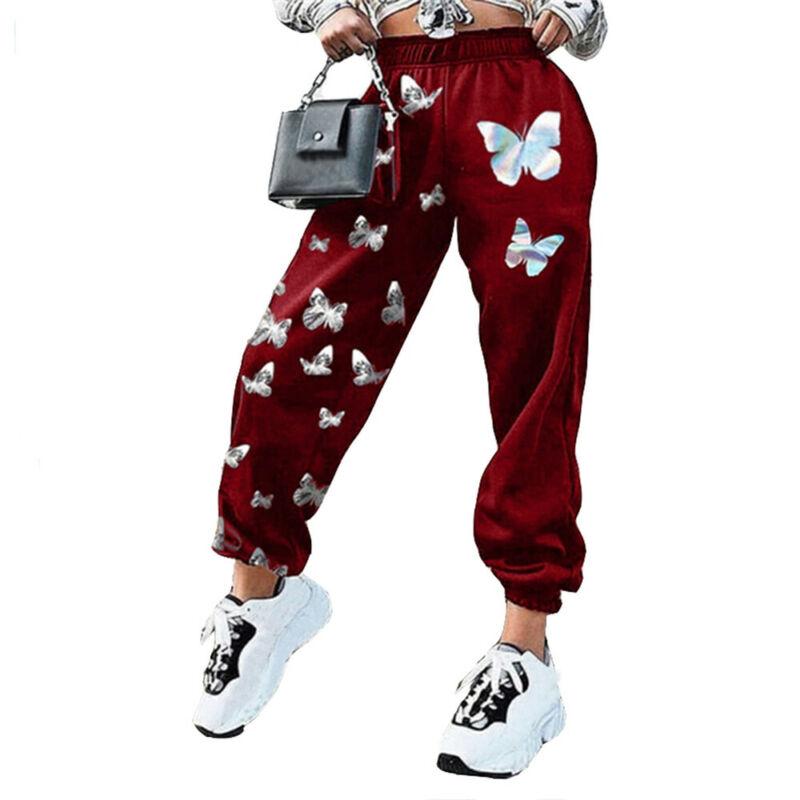 Farfalla Stampato Donna Vita Alta Pantaloni Della Tuta Casual Femmina Tinta  Unita Elastico Vita Pantaloni Sciolti acquista in modo economico —  spedizione gratuita, recensioni reali con foto — Joom