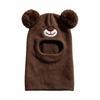 Cartoon Bear Kids Winter Hat Double Pom Poms Bear Headscarves  Winter Wear
