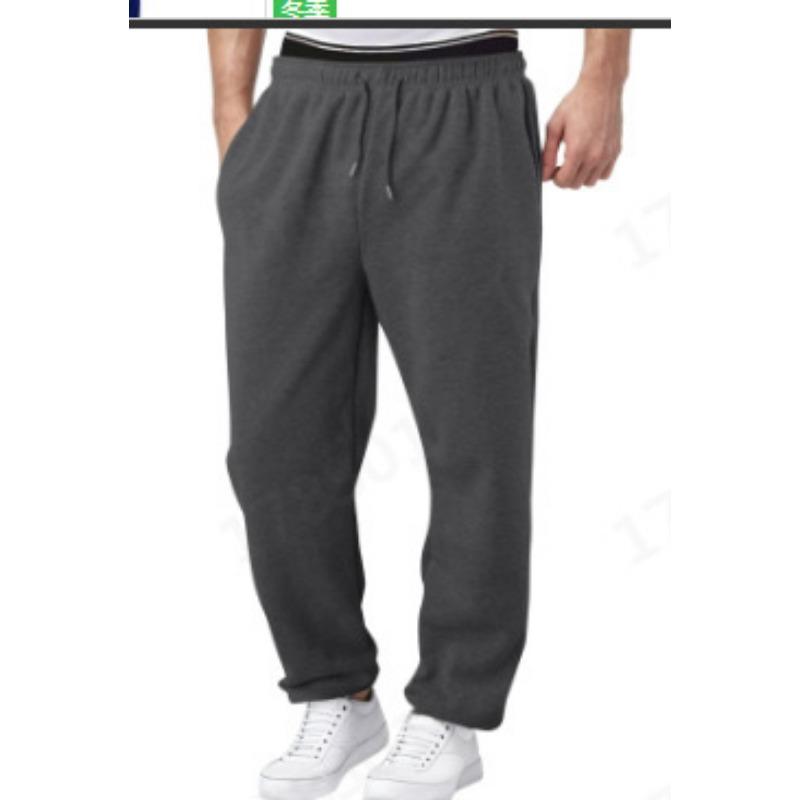 

Spring Autumn Elastic Waist Loose Casual Sweatpants Male Solid All-match Sports Pants Straight Trousers Men 3XL темно-сірий
