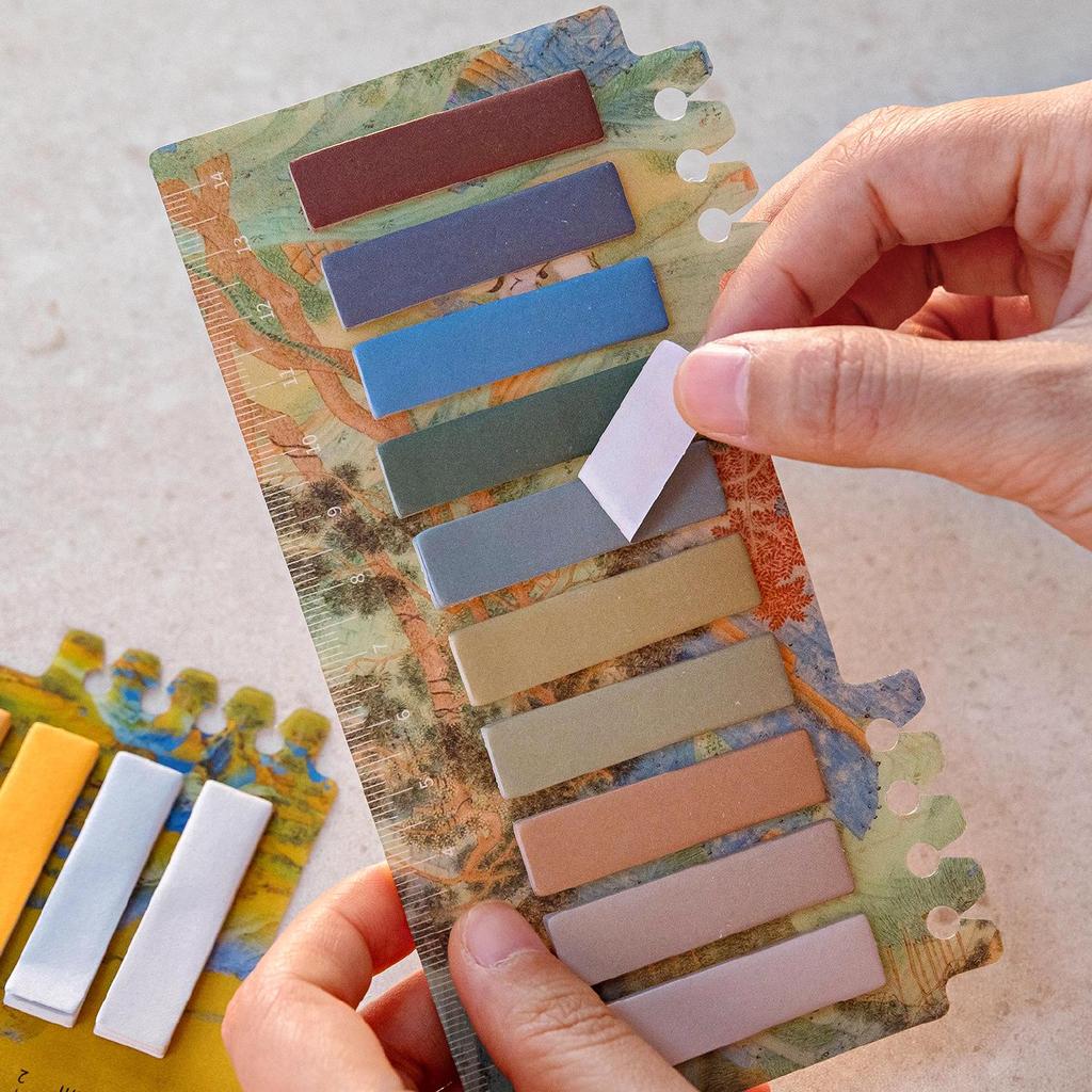 1 stk Retrofarge Notatsett Selvklebende Memo Pad Indeksklistremerker Etikettmerke for kontorskole