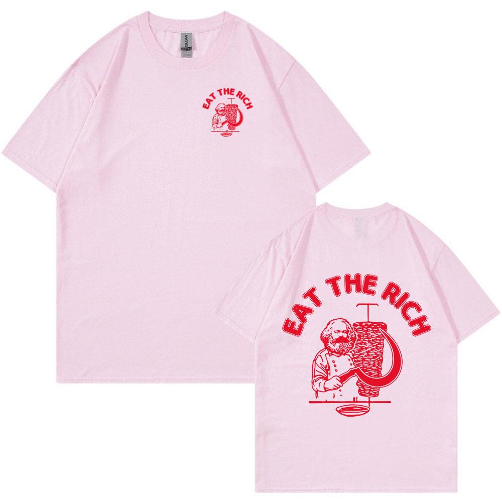 Funny Eat The Rich Doner Kebab T-Shirt Men's Cotton Casual Short Sleeve T-shirts Fashion Vintage Tee Shirt Oversized Streetwear