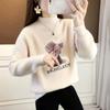 Golden Mink Half High Neck Sweater for Women Loose Long Sleeve Pullover Knitwear Autumn and Winter Pullover Sweater Female