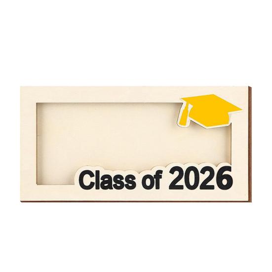 Wooden Graduation Money Holder Class of 2026 Congrats Grad Cash жёлтый