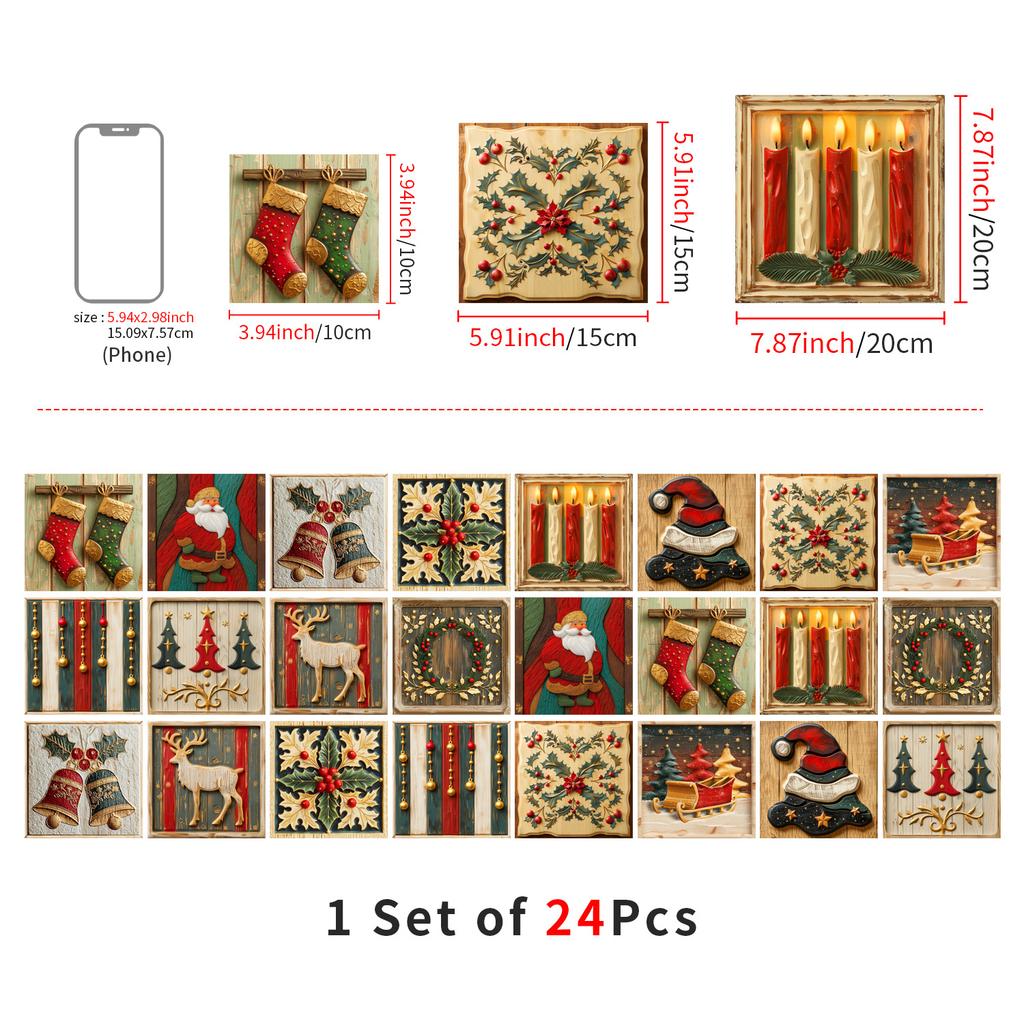 Christmas Tile Decoration Stickers Kitchen Oil-Proof Stickers Bathroom Bedroom Renovation Wall Stickers European Style Self-Adhesive Wall Paper