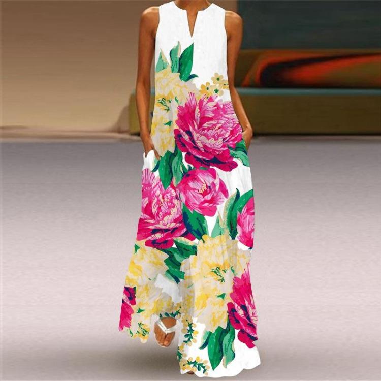 Women's Fashion Summer Spring Casual Sleeveless V-Neck Dresses