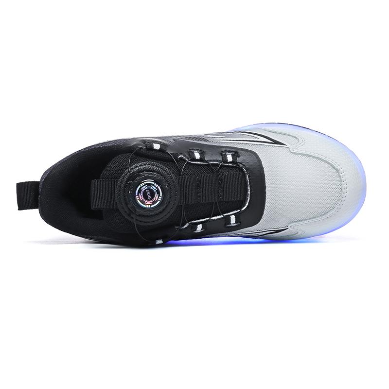 Barn Tvåhjuliga Dubbelanvändning LED Uppladdningsbara Lysande Rullskridskor Dubbelradiga Heelys Skor Rullskridskor