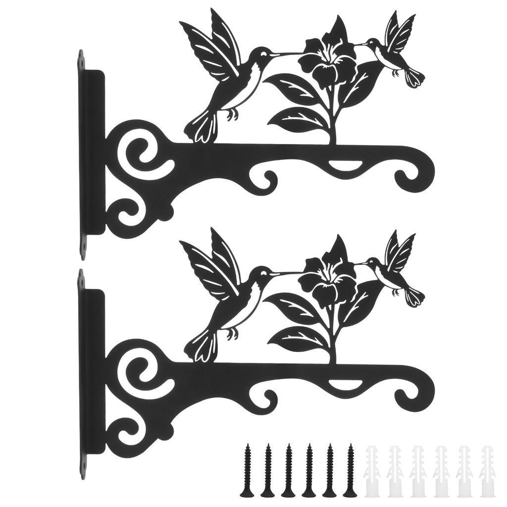 2Pcs Iron Wall Hooks for Hanging Plants Lanterns Metal Strong Load Bearing Wind Chime Wall Hanger Brackets for Indoor/outdoor