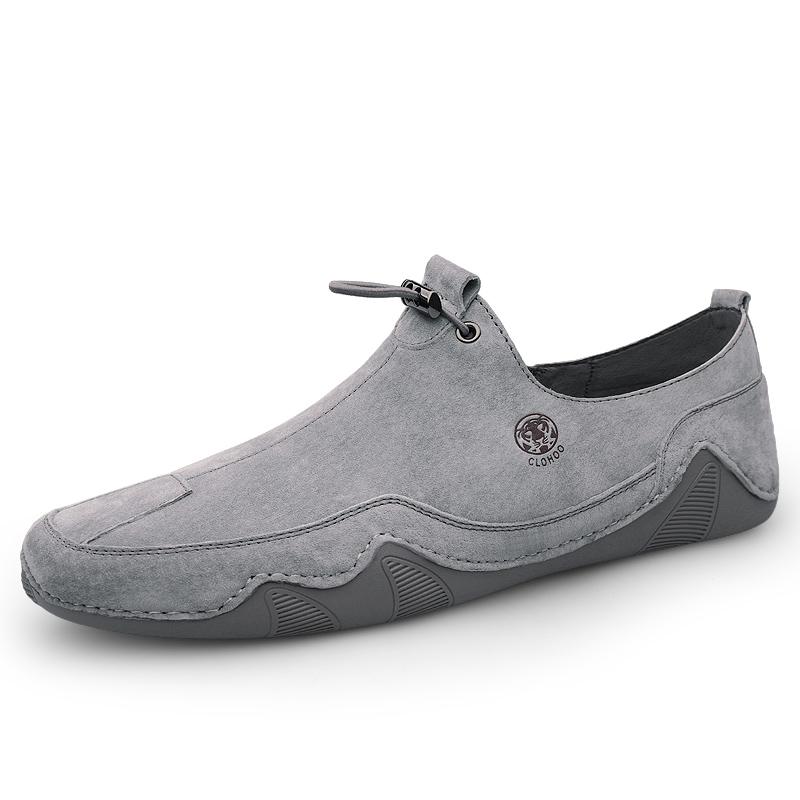 Men's Shoes Breathable Light Anti-slip Outdoor Flat Shoes for Men Casual Driving Shoes Genuine Leather Boat Shoes Soft Sole Footwear