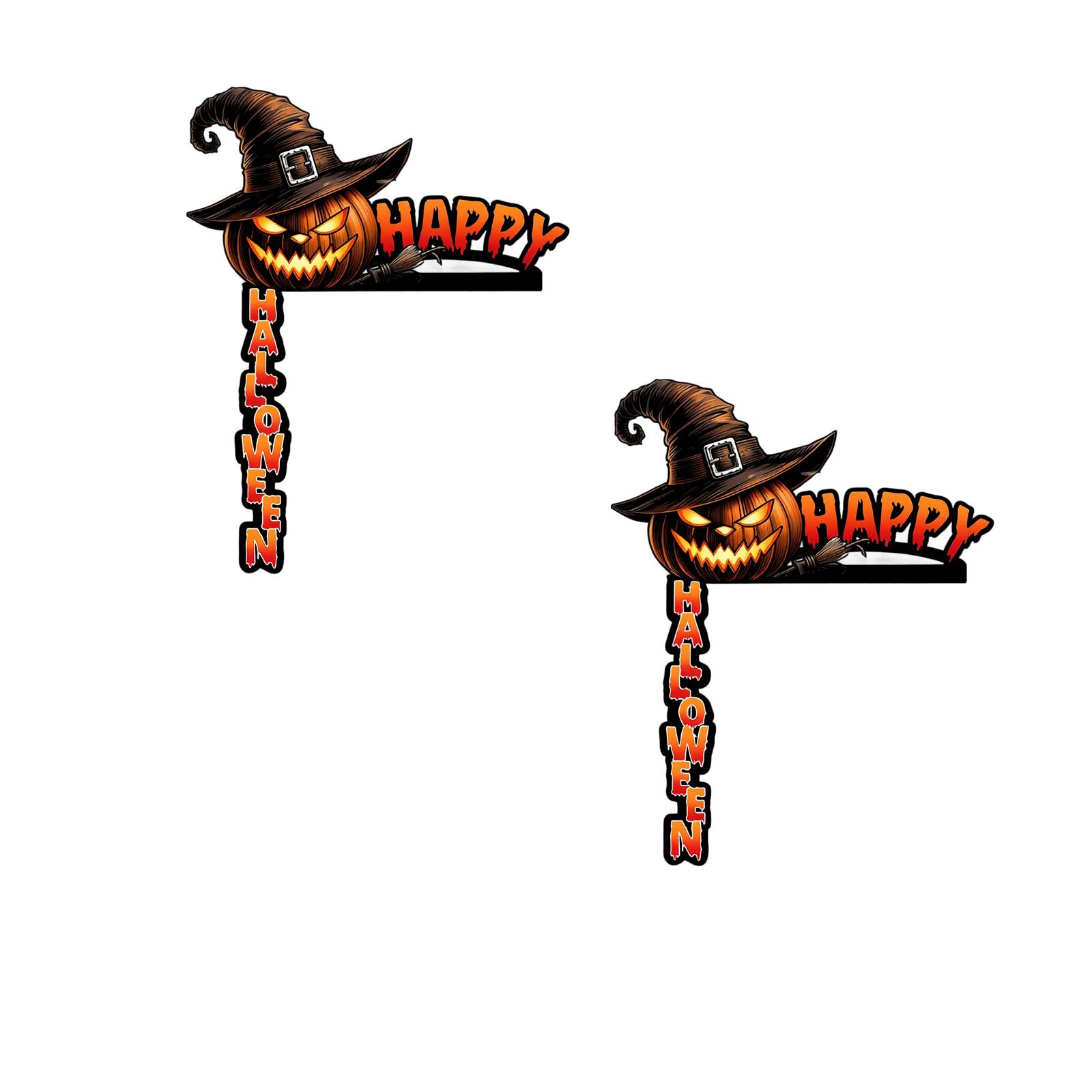 Halloween Door and Stickers Witch Hat Pumpkin Self-Adhesive Wall Decals