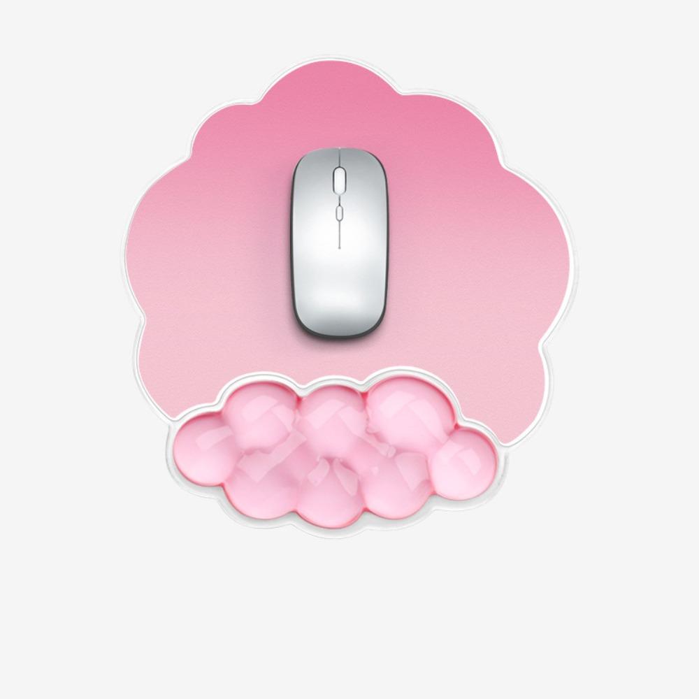 Portable Gradient Wrist Rest Mouse Pad Cloud Shape Transparent Silicone Wrist Support Pain Relief Soft Keyboard Wrist Pad Office