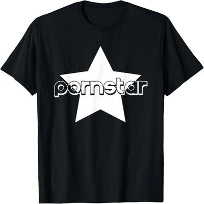Gwiazda Pornograficzna _ Biały T-shirt z Graficznym Nadrukiem